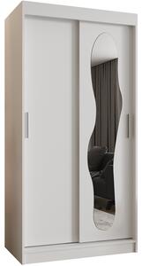 Šatní skřín s posuvnými dveřmi a zrcadlem ULTRA 100cm bílá