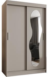 Šatní skřín s posuvnými dveřmi a zrcadlem ULTRA 120cm kašmírová