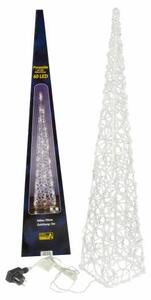 Vánoční jehlan 90 cm, studeně bílý, do zásuvky, 60 LED