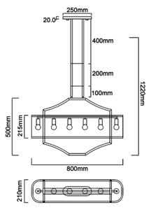 Open Design OR84849 - Lustr na tyči GERDO OVALE 6xE14/12W/230V lesklý chrom/bílá