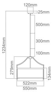 Open Design OR80872- Lustr na tyči STANZA 4xE27/15W/230V pr. 55 cm l. chrom/bílá