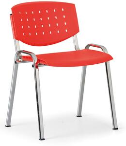 Antares Jednací židle TONY, červená, konstrukce chromovaná