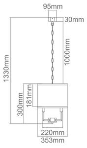 Open Design OR80209 - Lustr na řetězu CASA 3xE14/12W/230V krémová/lesklý chrom