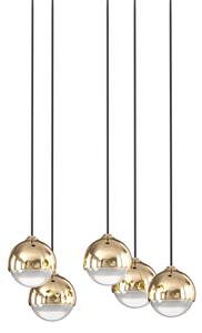 Open Design OR85518 - LED Lustr na lanku BOLICINA 5xLED/5W/230V zlatá/černá