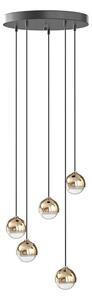 Open Design OR85518 - LED Lustr na lanku BOLICINA 5xLED/5W/230V zlatá/černá