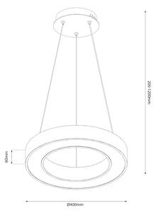 LED Lustr na lanku UNION LED/40W/230V 3000/4000/6500K pr. 40 cm černá