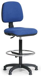 Zvýšená pracovní židle Milano s opěrkou nohou, modrá