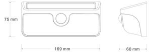 LED Solární nástěnné svítidlo se senzorem LINK LED/5W/3,7V 2000 mAh IP65 černá