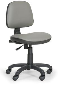 EUROSEAT Pracovní židle na kolečkách MILANO bez područek, permanentní kontakt, pro měkké podlahy,šedá