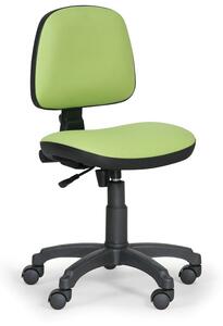 EUROSEAT Pracovní židle na kolečkách MILANO bez područek, permanentní kontakt, pro měkké podlahy,zelená
