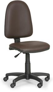 EUROSEAT Dílenská pracovní židle na kolečkách TORINO bez područek, permanentní kontakt, pro měkké podlahy, hnědá