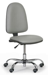 EUROSEAT Pojízdná dílenská pracovní židle TORINO bez područek, permanentní kontakt, univerzální kolečka, šedá
