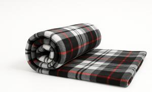 Jahu Deka fleece kostka 150 x 200 cm Barva: černo-bílá-červená