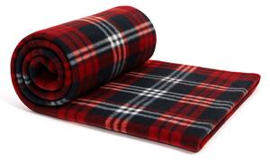 Jahu Deka fleece kostka 150 x 200 cm Barva: červeno-černá