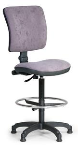 Zvýšená pracovní židle MILANO II bez područek, permanentní kontakt, kluzáky, šedá