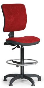 Zvýšená pracovní židle MILANO II bez područek, permanentní kontakt, kluzáky, červená