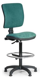 Zvýšená pracovní židle MILANO II bez područek, permanentní kontakt, kluzáky, zelená