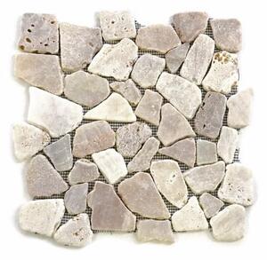 Divero Garth 573 Mozaika říční kámen - krémová 1m2 - 30x30x1,5 cm
