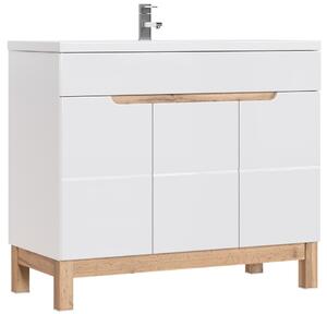 Comad Umyvadlová skříňka Bali 825 3D bílá/dub votan