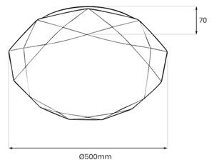 LED Stm. stropní svítidlo HEX LED/72W/230V 3000-6000K pr. 50 cm bílá + DO