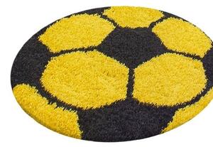 Dětský kusový koberec Fun kruh 6001 yellow - průměr 100 cm