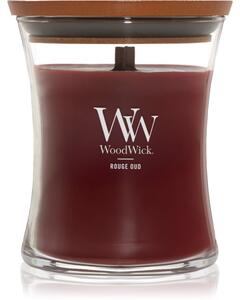 Woodwick Opulent Wood Rouge Oud vonná svíčka s dřevěným knotem 275 g