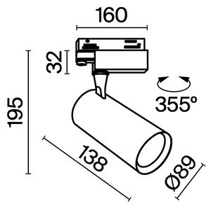 Maytoni Reflektorové LED svítidlo VUORO 30W pro 3F systém TRINITY, v. 19,5 cm, 4000K nestmívatelné Barva: Černá