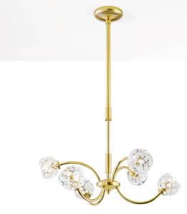 Křišťálové závěsné světlo Maderno, zlato, 51 cm