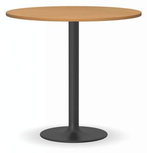 Konferenční stolek FILIP II, průměr 800 mm, černá podnož, deska bříza