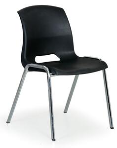 Plastová jídelní židle s kovovou konstrukcí CLEO, černá
