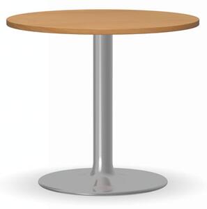 Konferenční stolek ZEUS II, průměr 600 mm, chromovaná podnož, deska buk