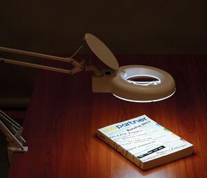 Stolní LED lampa se zvětšovací lupou na podstavci