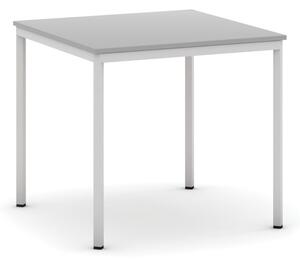 Stůl do jídelny, světlešedá konstrukce, 800 x 800 mm, šedá