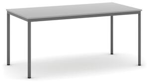 Stůl do jídelny, tmavěšedá konstrukce, 1600 x 800 mm, šedá