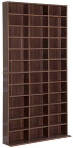 HOMCOM CD/DVD regál pro uložení 1116 CD, 36 výškově nastavitelné přihrádky, 102 x 24 x 195 cm, hnědý | Aosom