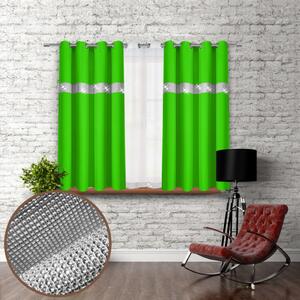 Závěs na kroužcích se zirkóny 140x160 cm světlezelený Barva Zelená Rozměry 140x160 cm