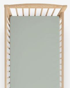 Goldea bavlněné prostěradlo do dětské postýlky - šalvějově zelené 60 x 120 cm