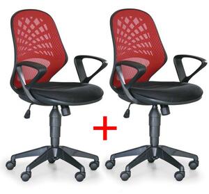 Kancelářská židle FLER, Akce 1+1 ZDARMA, červená