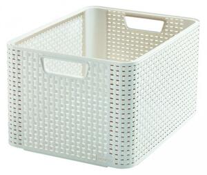 Polyratanový košík STYLE BOX L - krémový CURVER