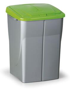 Plastový odpadkový koš s víkem 45 l, zelené víko