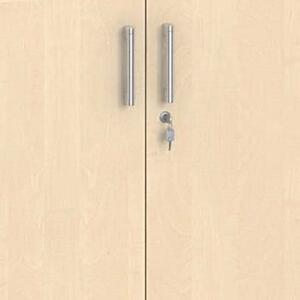 Kancelářská skříň s dveřmi PRIMO, 1087 x 800 x 420 mm, šedá / bříza