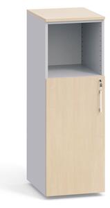 Kombinovaná kancelářská skříň PRIMO, 1087 x 400 x 420 mm, šedá / bříza
