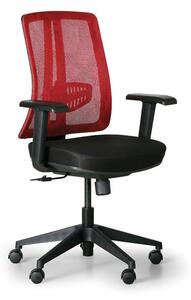 Kancelářská židle HUMAN, černá/červená, plastový kříž