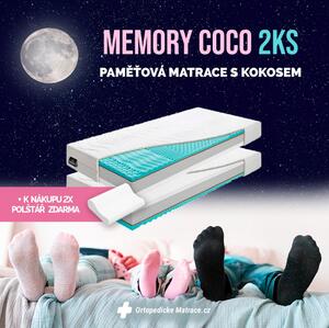 BENAB MEMORY COCO paměťová matrace s kokosem (2ks) 200x200 cm Pratelný potah SILVER