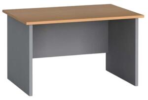 Kancelářský psací stůl PRIMO FLEXI, rovný 140 x 80 cm, šedá / buk