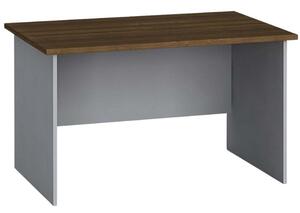 Kancelářský psací stůl PRIMO FLEXI, rovný 120 x 80 cm, šedá / ořech