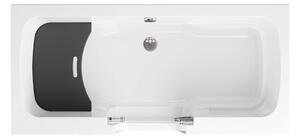 Vana s dvířky Polimat OVI 160x75 PRAVÁ bez čelního krycího panelu + vanový sifon automat s přepadem VABPS-ZU 70
