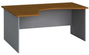 Ergonomický kancelářský pracovní stůl PRIMO FLEXI, 160 x 120 cm, šedá / třešeň, levý