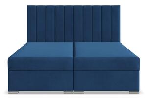 Manželská postel AGEN Velvet 140×200 cm tmavě modrá