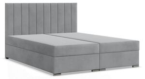 Manželská postel AGEN Velvet 140×200 cm světle šedá